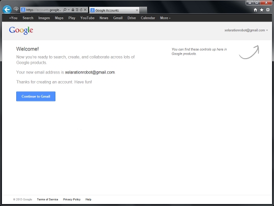 Gmail Account Created